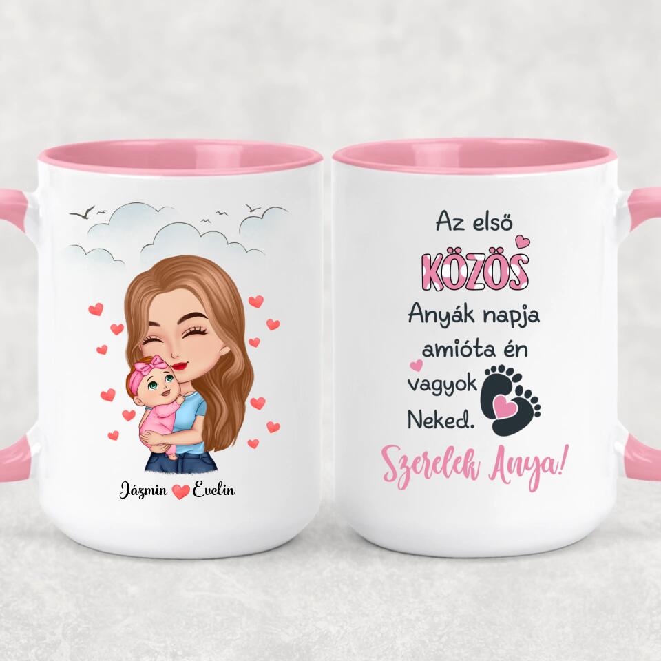 Egyedi bögre édesanyáknak - anyuka kisgyermekkel