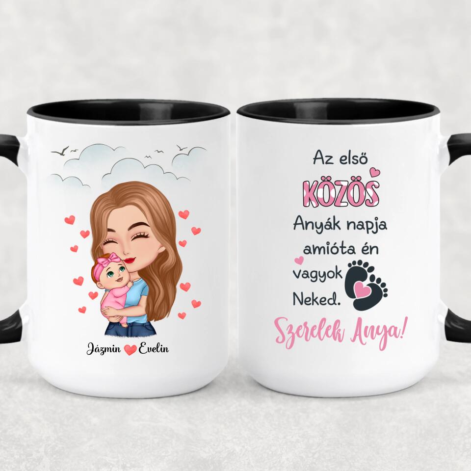 Egyedi bögre édesanyáknak - anyuka kisgyermekkel