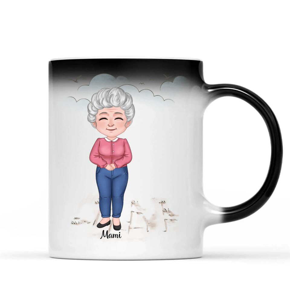 Egyedi bögre nagymamáknak, akár 3 unokával