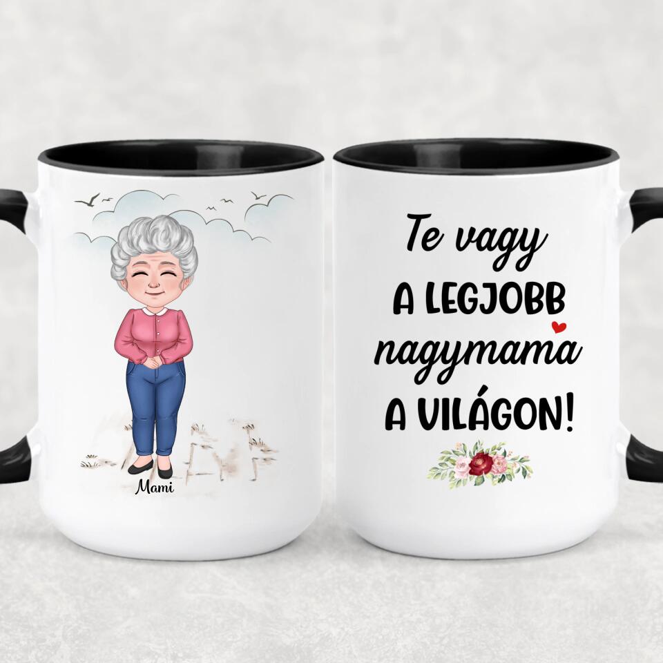 Egyedi bögre nagymamáknak, akár 3 unokával