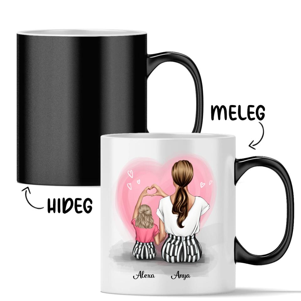 Egyedi bögre édesanyáknak - a szeretet anya és lánya között örökké tart