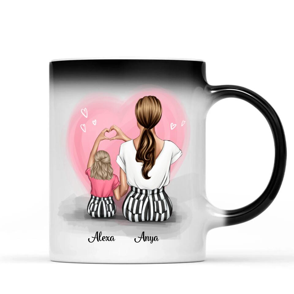Egyedi bögre édesanyáknak - a szeretet anya és lánya között örökké tart