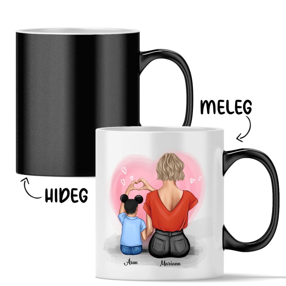 Egyedi bögre édesanyáknak - a szeretet anya és fia között örökké tart