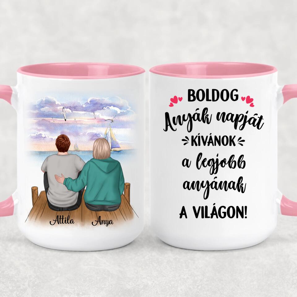 Egyedi bögre édesanyáknak - a szeretet anya és fia között