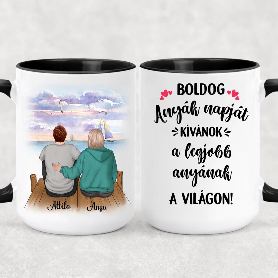 Egyedi bögre édesanyáknak - a szeretet anya és fia között