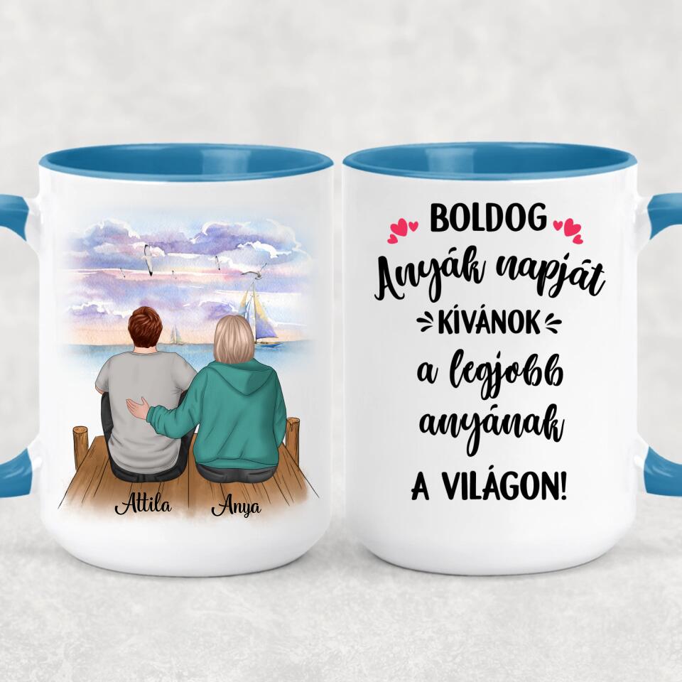 Egyedi bögre édesanyáknak - a szeretet anya és fia között