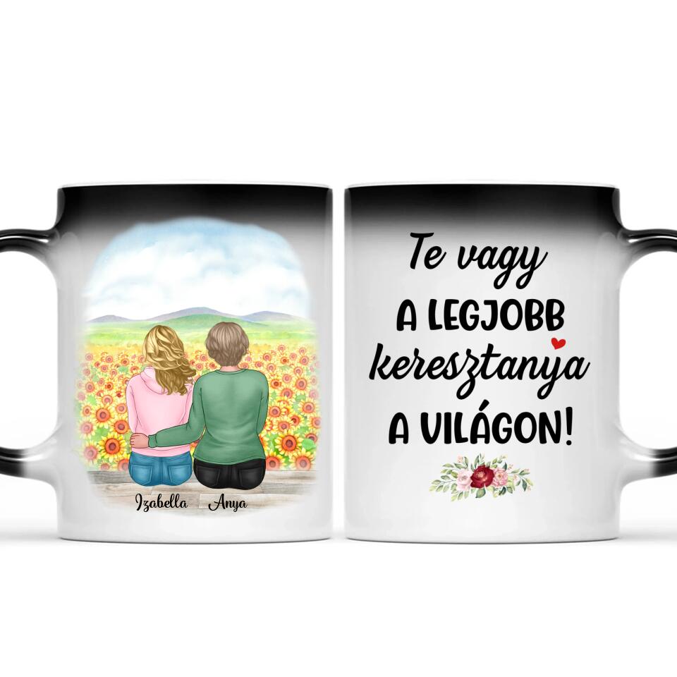 Egyedi bögre keresztanyáknak - Te vagy a legjob keresztanya