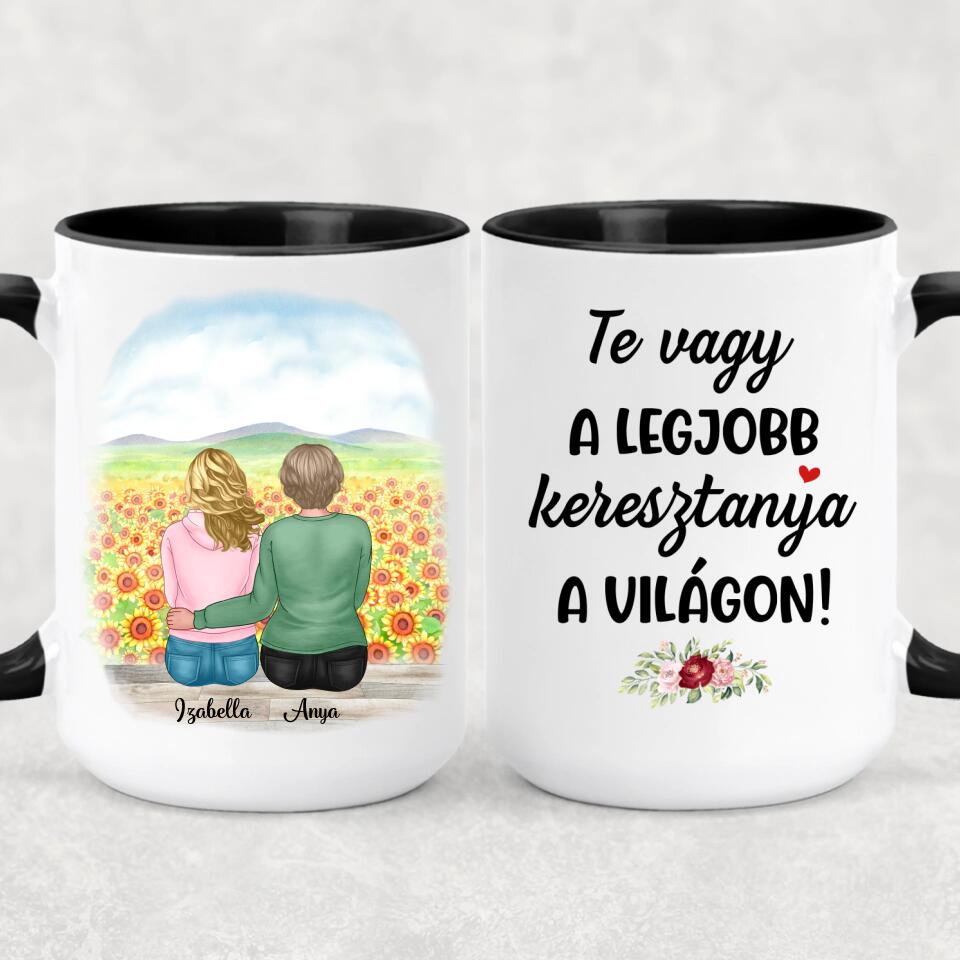 Egyedi bögre keresztanyáknak - Te vagy a legjob keresztanya