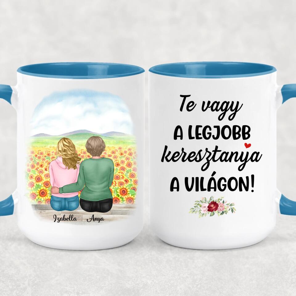 Egyedi bögre keresztanyáknak - Te vagy a legjob keresztanya