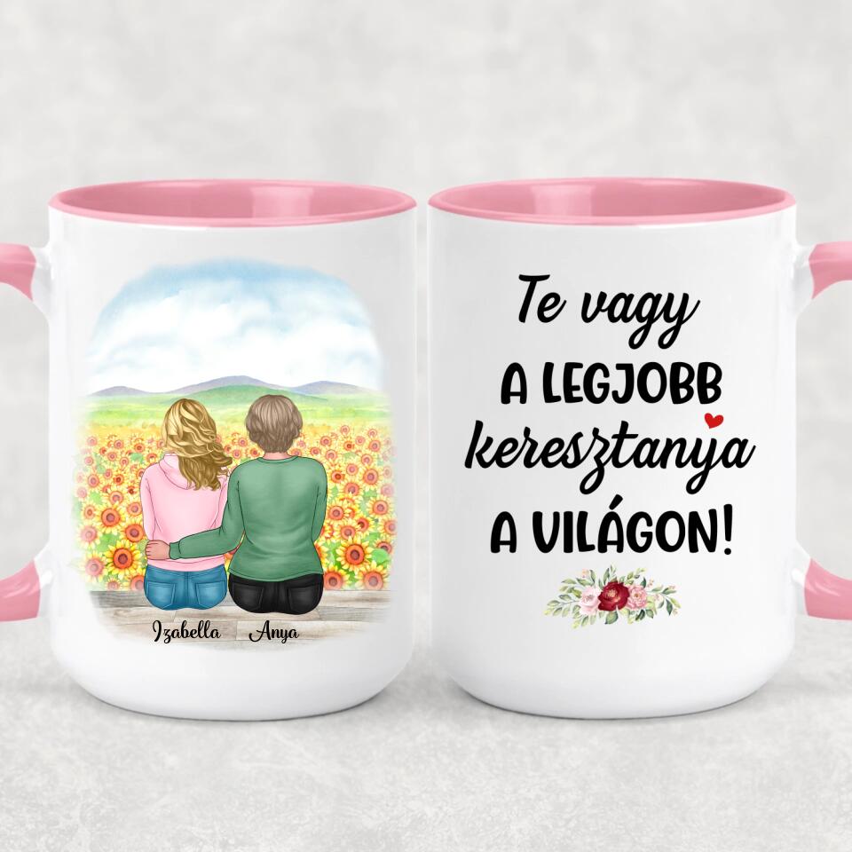 Egyedi bögre keresztanyáknak - Te vagy a legjob keresztanya