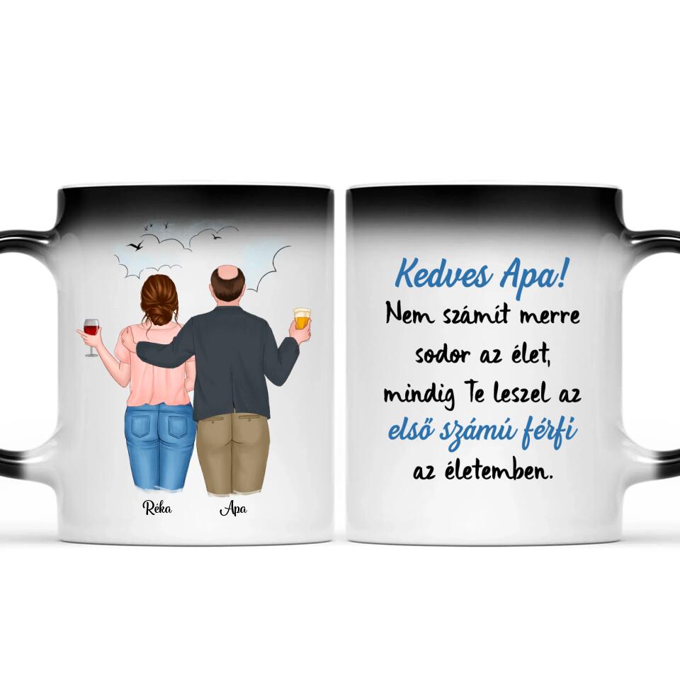 Egyedi bögre édesapáknak - akár 2 lánnyal