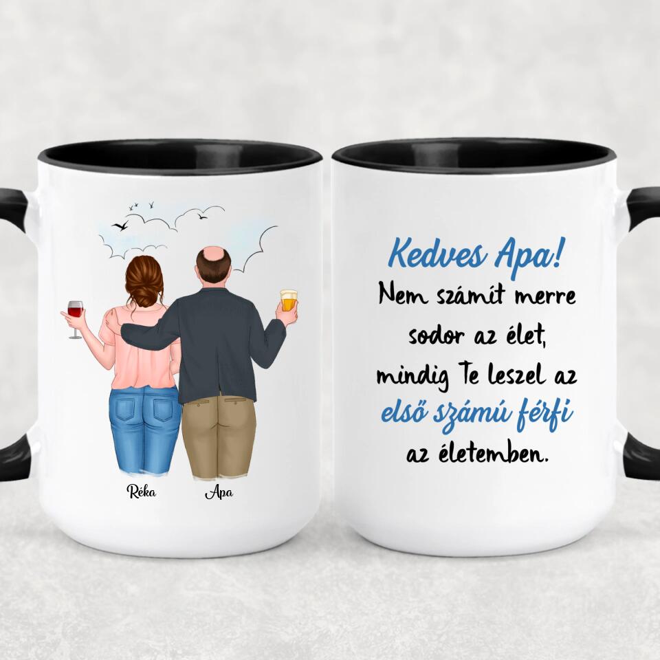Egyedi bögre édesapáknak - akár 2 lánnyal
