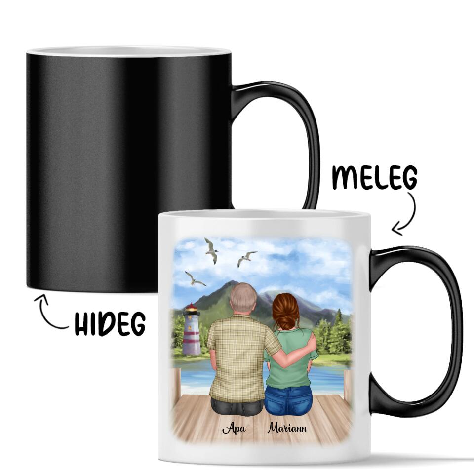 Egyedi bögre édesapáknak - apa és lánya