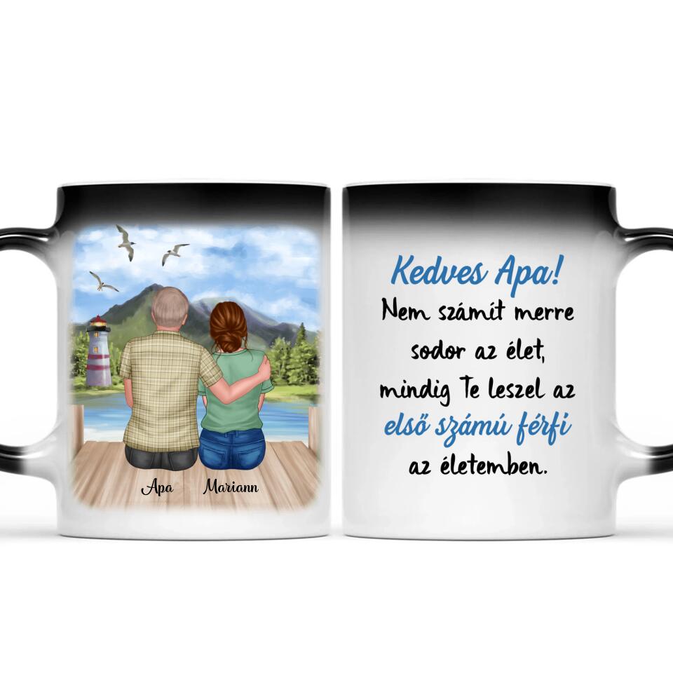 Egyedi bögre édesapáknak - apa és lánya
