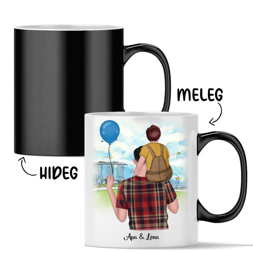 Egyedi bögre édesapáknak - apa kisgyermekkel