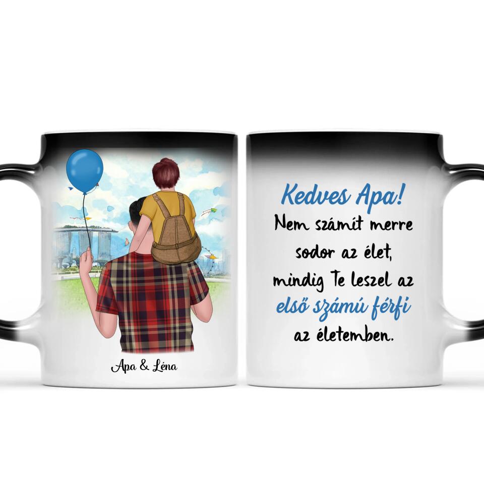Egyedi bögre édesapáknak - apa kisgyermekkel
