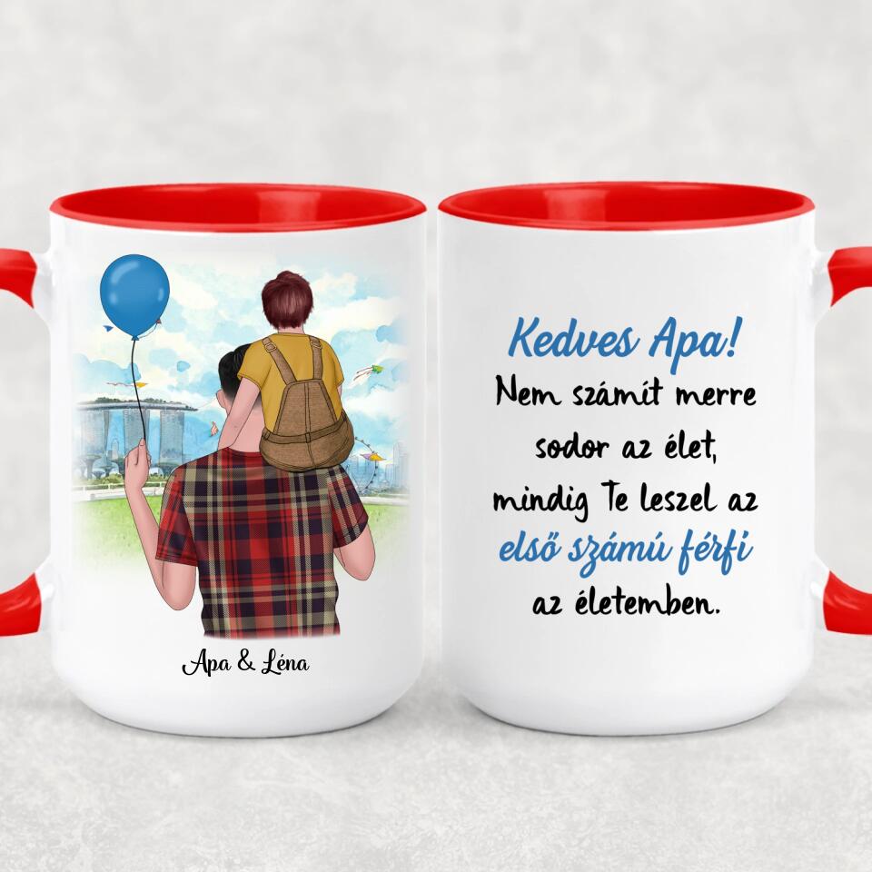 Egyedi bögre édesapáknak - apa kisgyermekkel