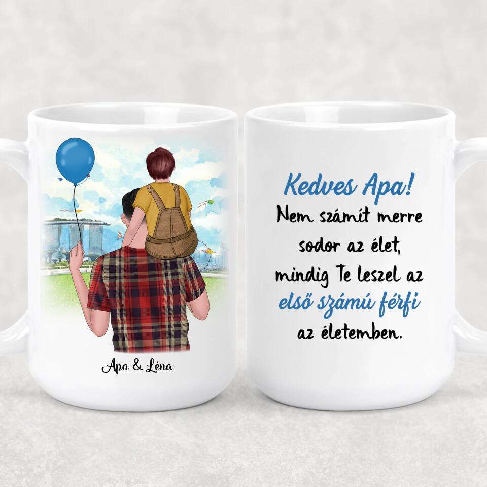 Egyedi bögre édesapáknak - apa kisgyermekkel