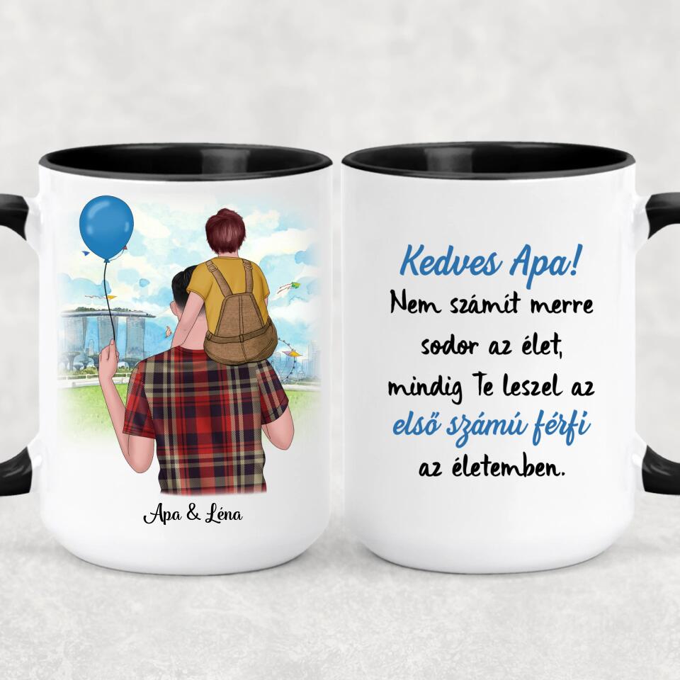 Egyedi bögre édesapáknak - apa kisgyermekkel