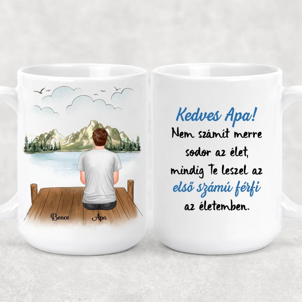 Egyedi bögre édesapáknak, akár 3 gyermekkel