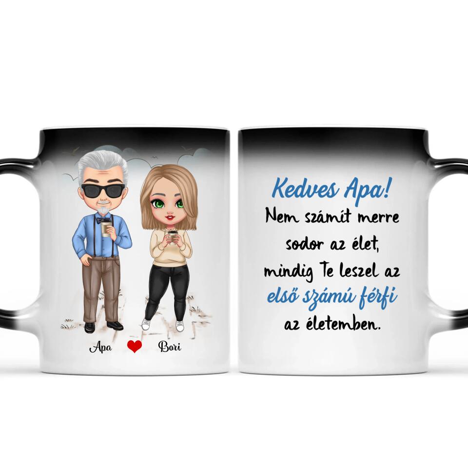 Egyedi bögre édesapáknak chibi karakterekkel