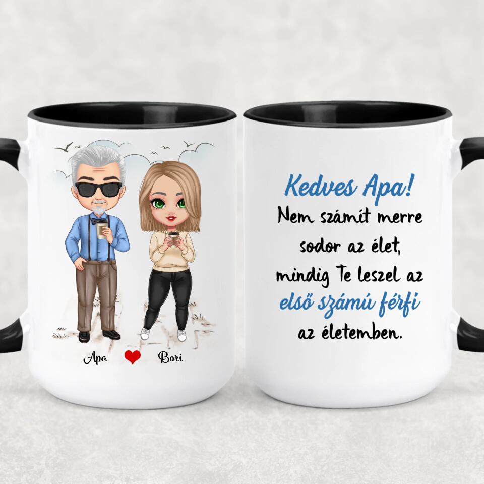 Egyedi bögre édesapáknak chibi karakterekkel