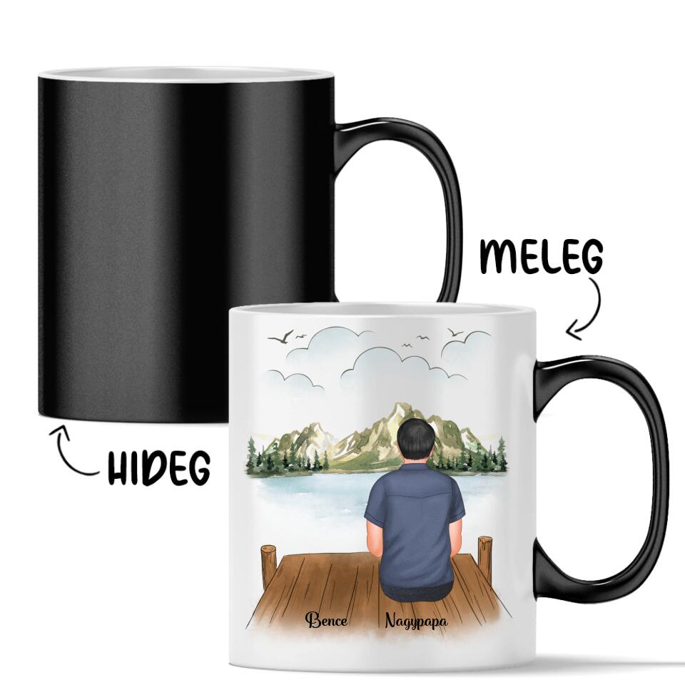 Egyedi bögre nagypapáknak, akár 3 gyermekkel