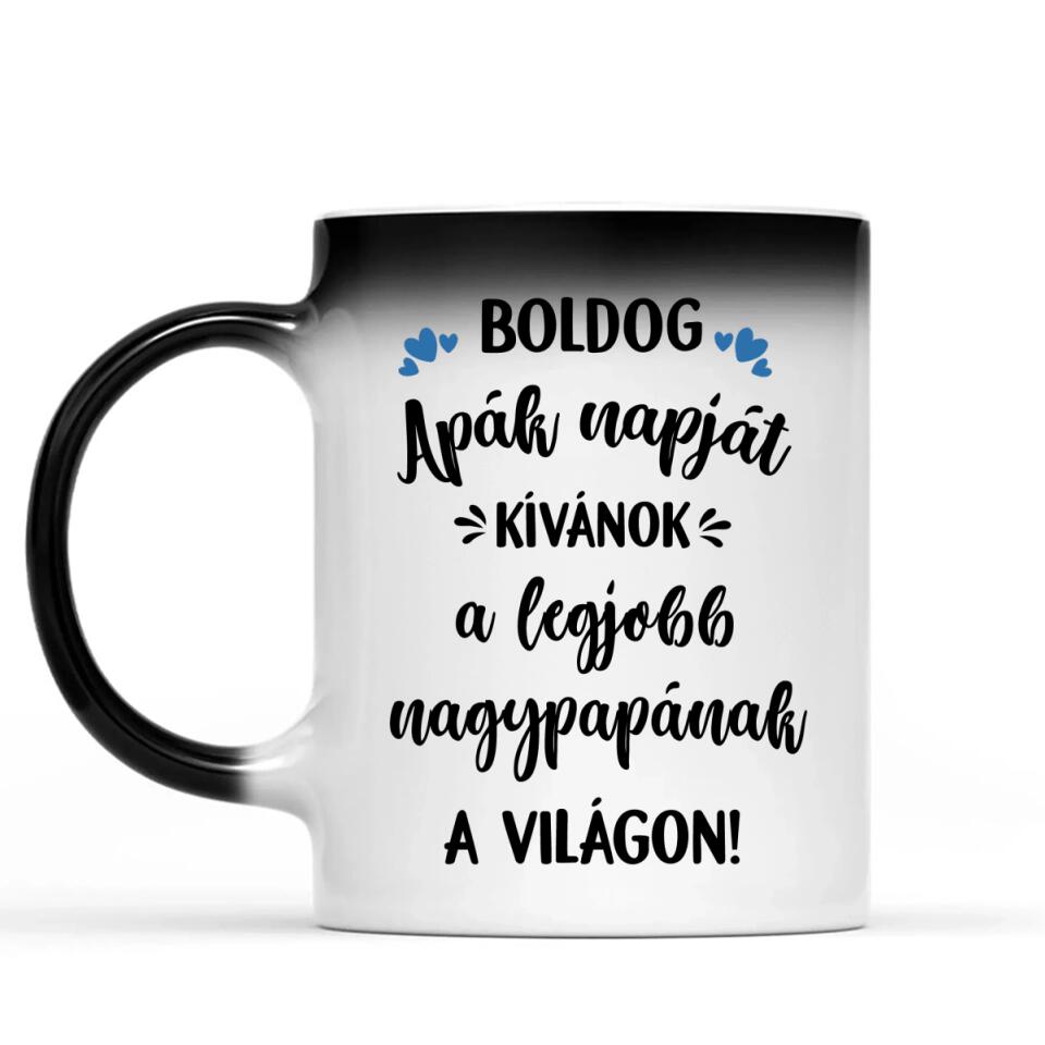 Egyedi bögre nagypapáknak, akár 3 gyermekkel