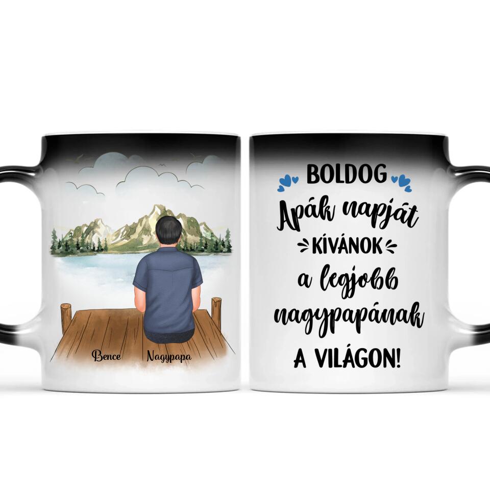 Egyedi bögre nagypapáknak, akár 3 gyermekkel