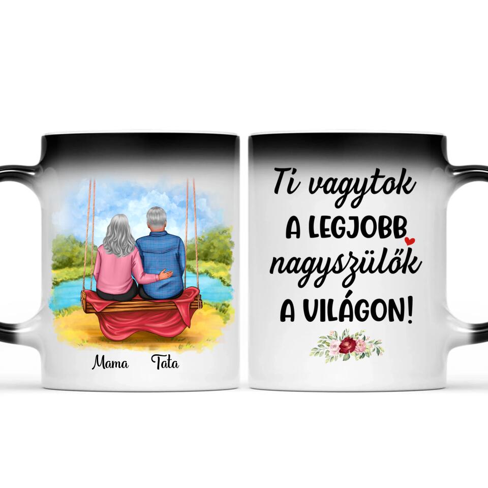 Egyedi bögre nagyszülőknek - mama és papa