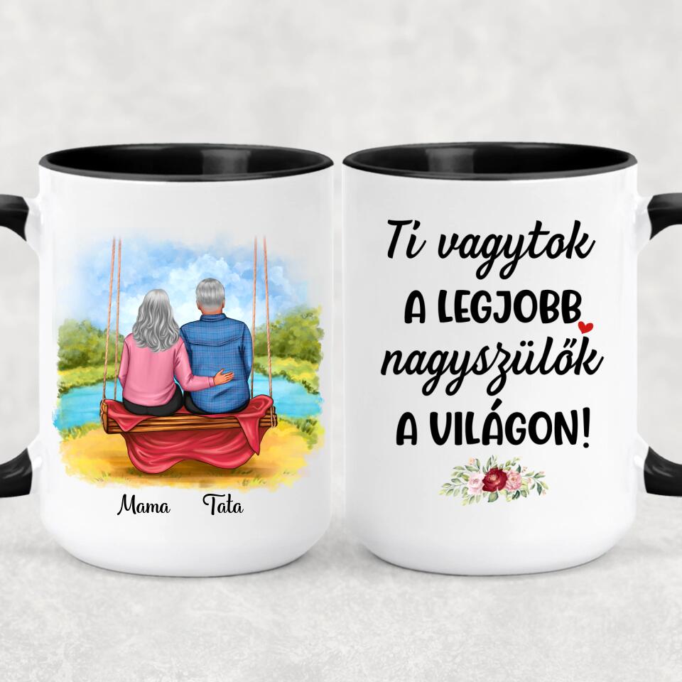 Egyedi bögre nagyszülőknek - mama és papa