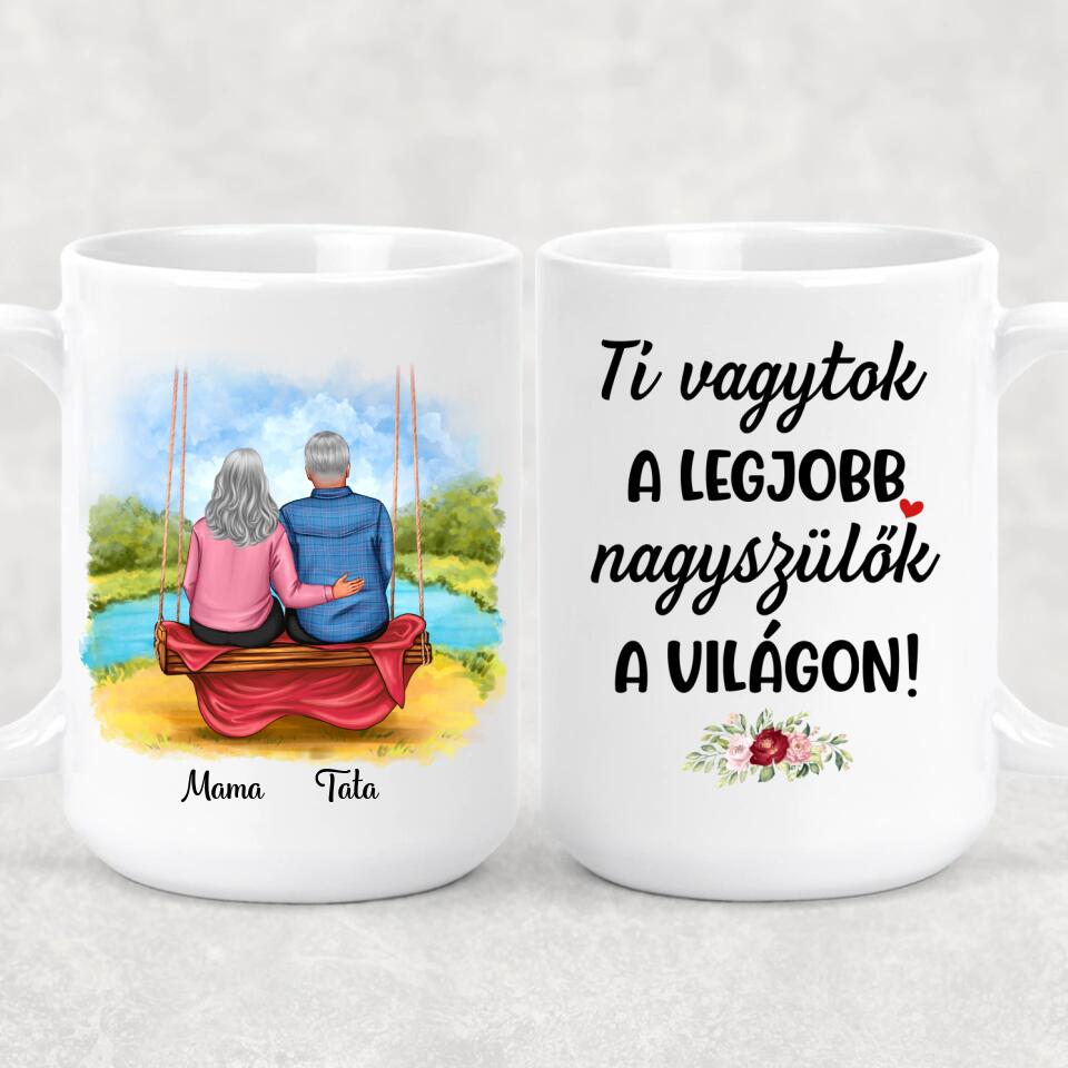 Egyedi bögre nagyszülőknek - mama és papa