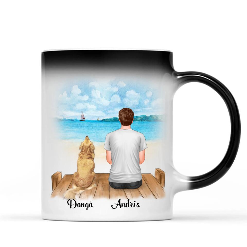 Egyedi Apák napi bögre gazdiknak, akár 2 kutyával