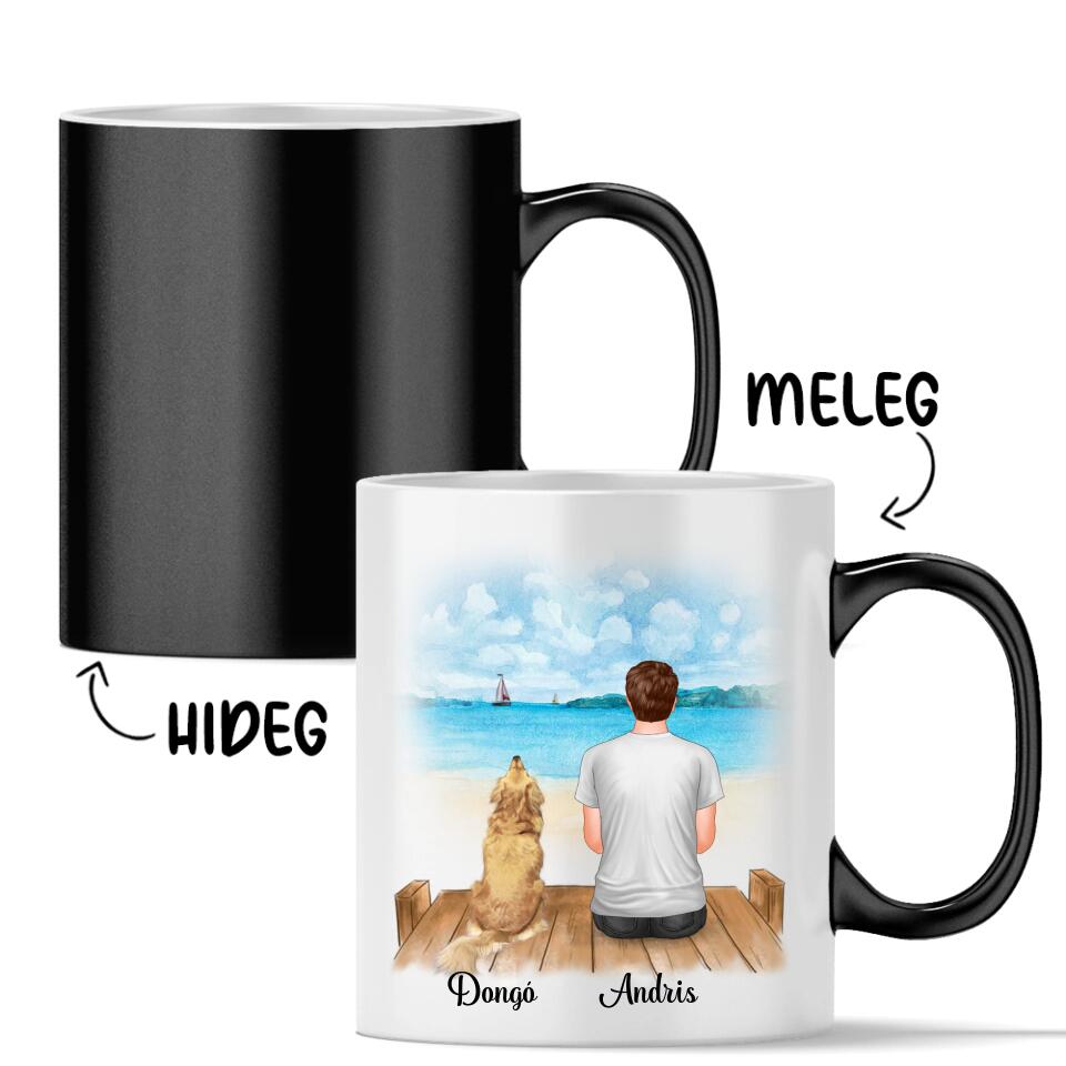 Egyedi Apák napi bögre gazdiknak, akár 2 kutyával