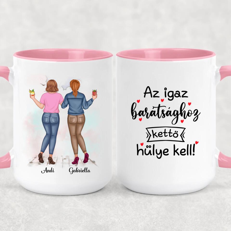 Egyedi bögre barátnőknek, az igaz barátság - akár 5 lánnyal