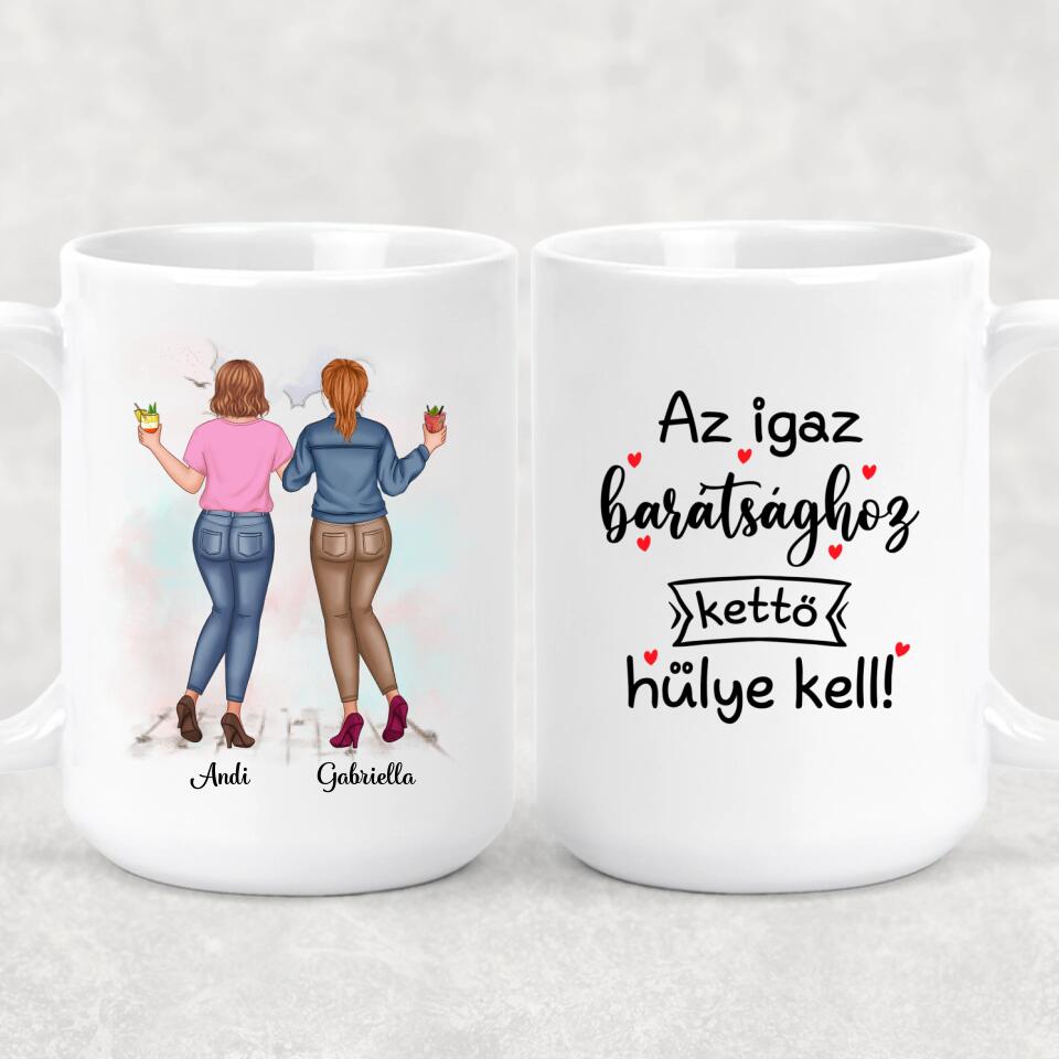 Egyedi bögre barátnőknek, az igaz barátság - akár 5 lánnyal