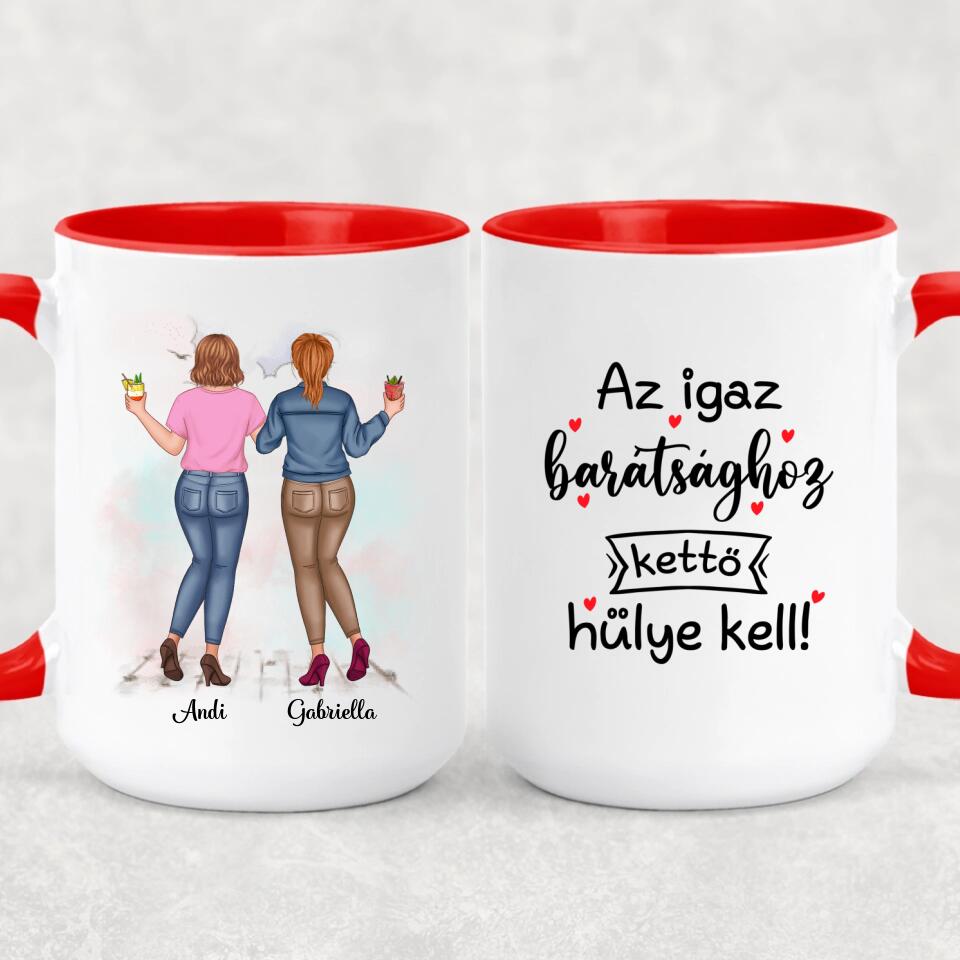 Egyedi bögre barátnőknek, az igaz barátság - akár 5 lánnyal