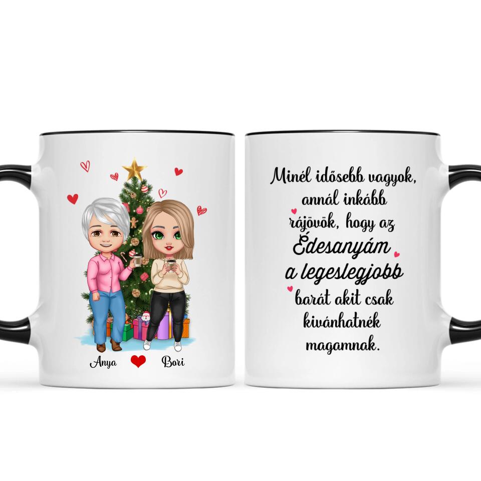 Egyedi karácsonyi bögre édesanyáknak - anya és lánya