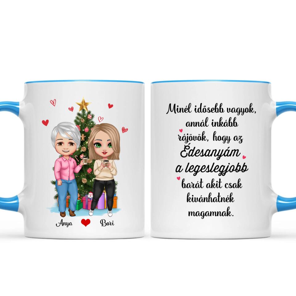 Egyedi karácsonyi bögre édesanyáknak - anya és lánya