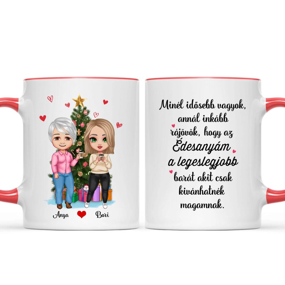 Egyedi karácsonyi bögre édesanyáknak - anya és lánya