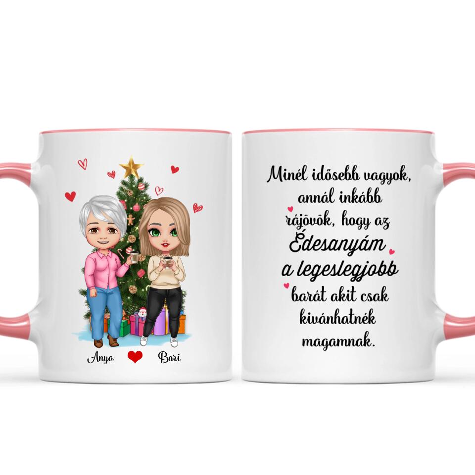 Egyedi karácsonyi bögre édesanyáknak - anya és lánya