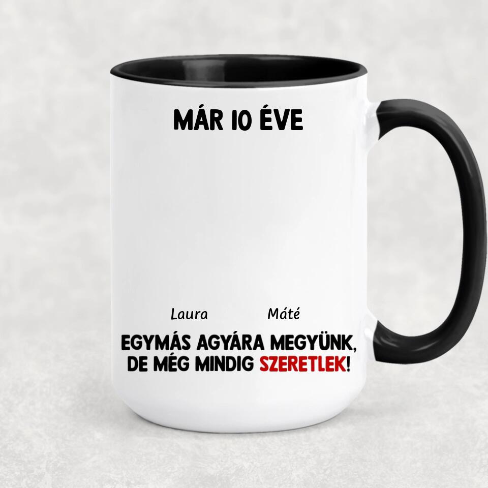 Egyedi bögre szerelmespároknak - egymás agyára megyünk