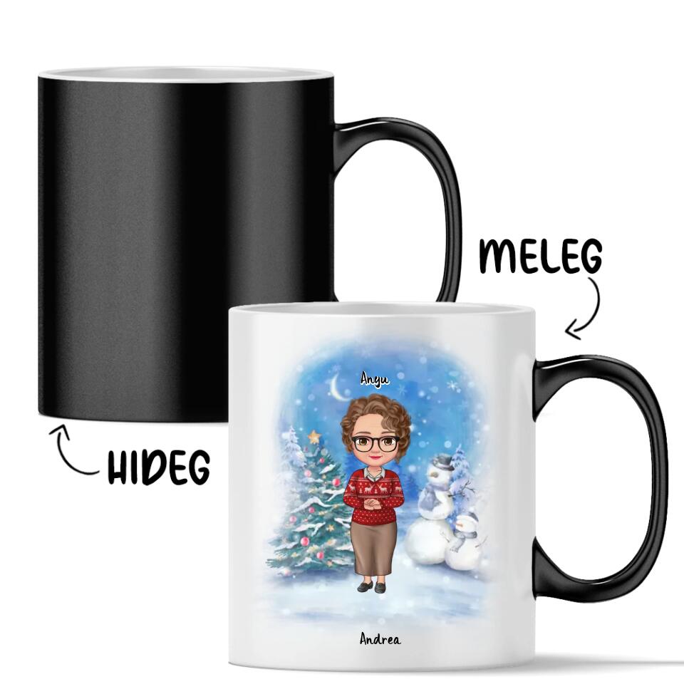 Egyedi karácsonyi bögre édesanyáknak - akár 6 felnőtt gyermekkel