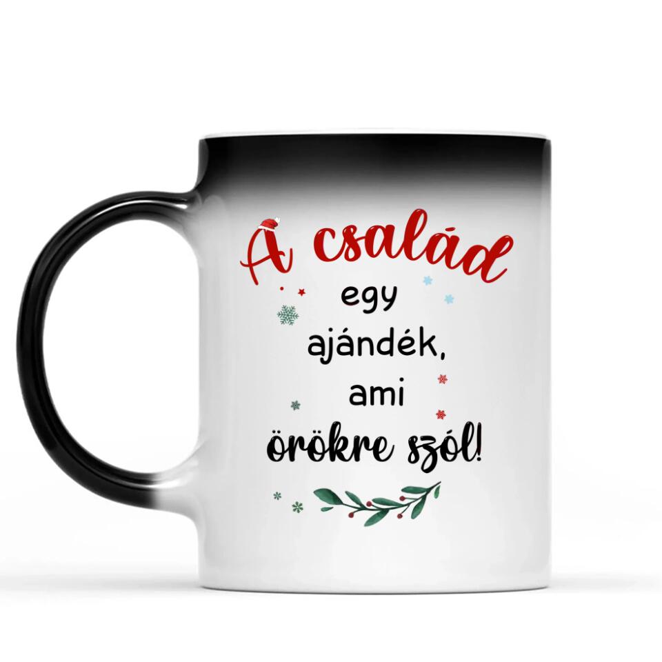 Egyedi karácsonyi bögre édesanyáknak - akár 6 felnőtt gyermekkel