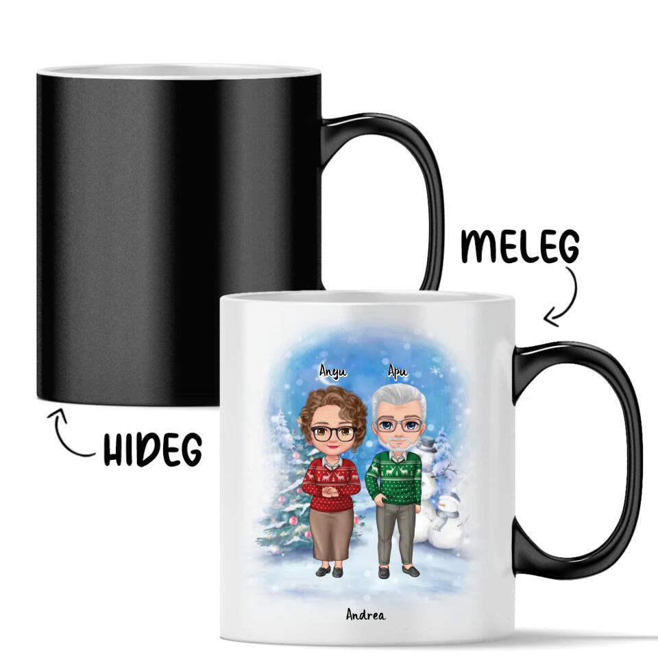 Egyedi karácsonyi bögre a családnak - szülők és felnőtt gyerekek