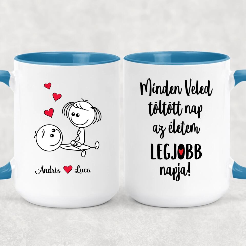 Egyedi bögre pároknak - szerelmeskedő figurák