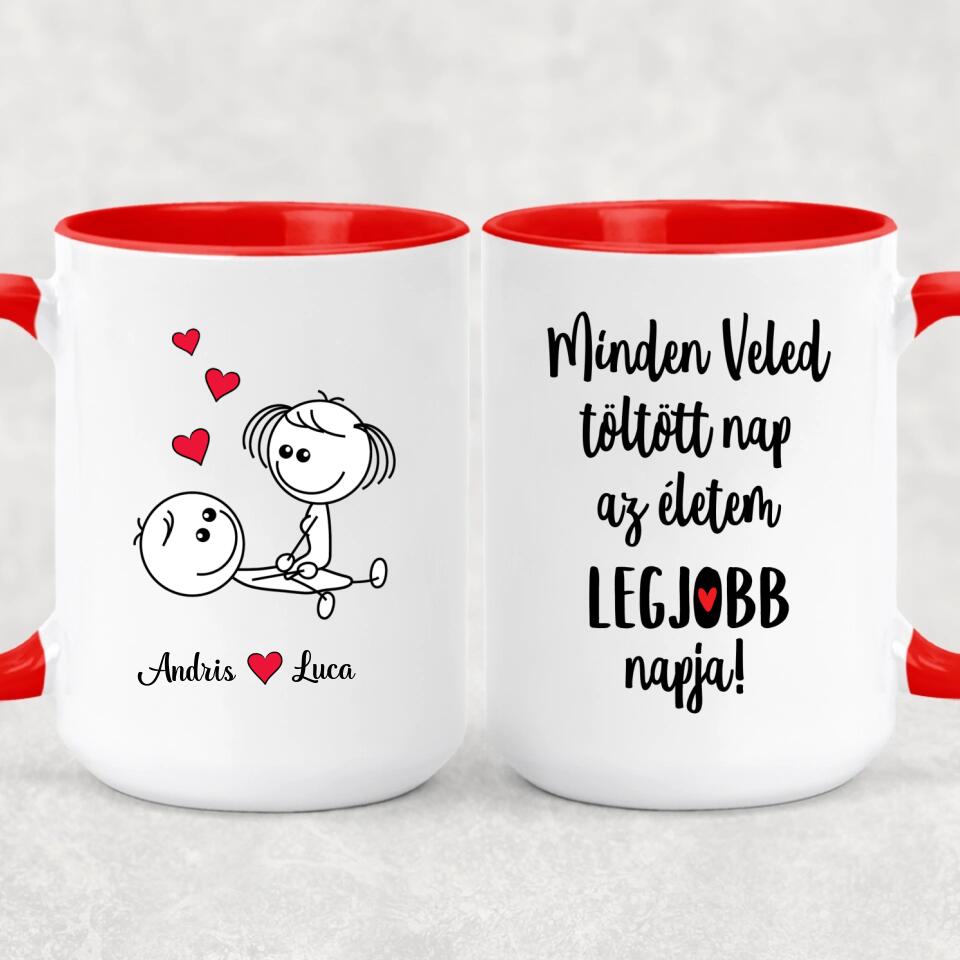 Egyedi bögre pároknak - szerelmeskedő figurák