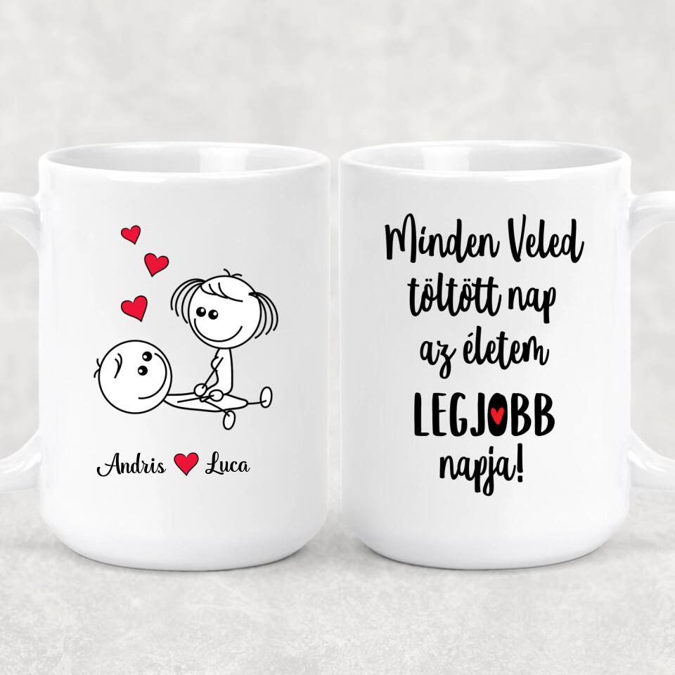 Egyedi bögre pároknak - szerelmeskedő figurák