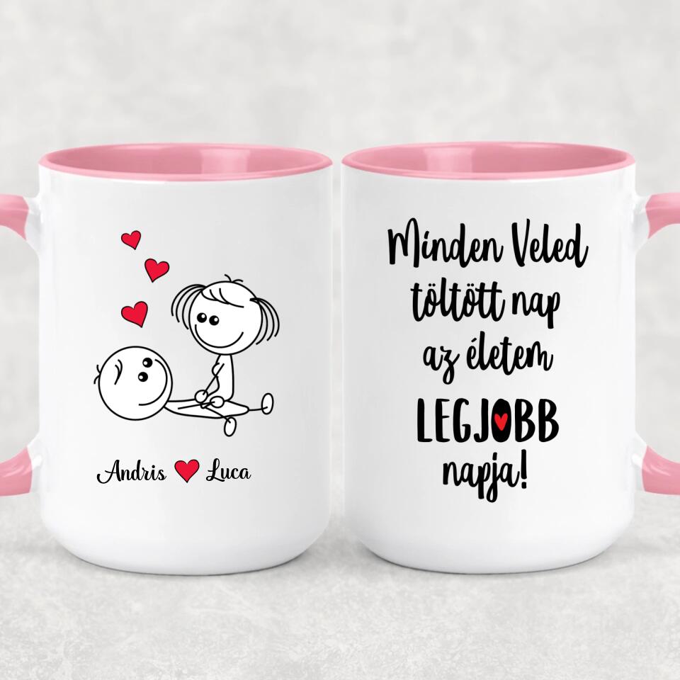 Egyedi bögre pároknak - szerelmeskedő figurák