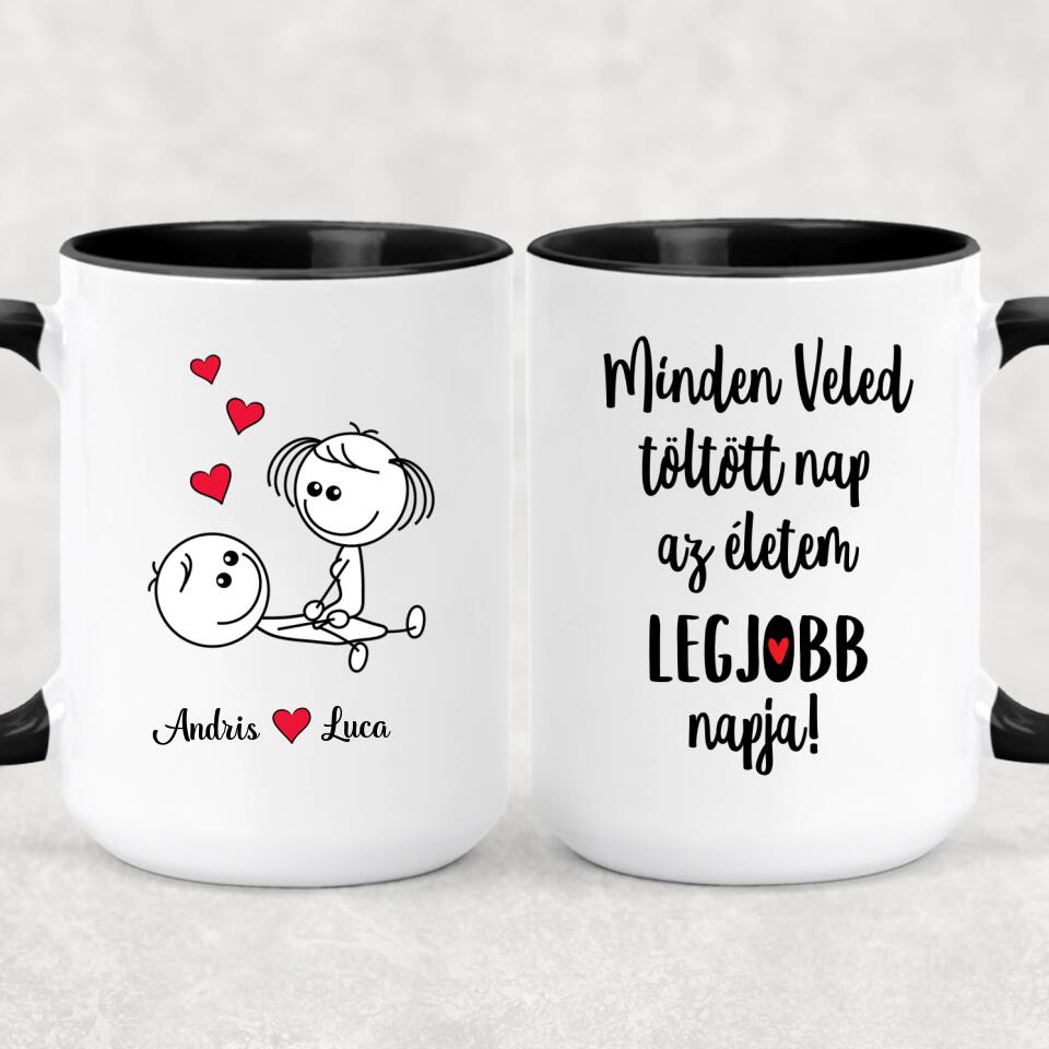 Egyedi bögre pároknak - szerelmeskedő figurák